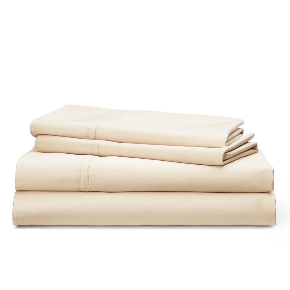 Lauren Ralph Lauren Spencer 475 TC Cotton Sateen 4 pc Queen Sheet Set Color Flax